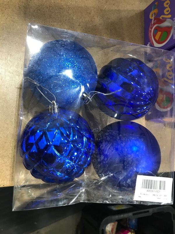 Photo 1 of 4 pack blue Christmas decorations 