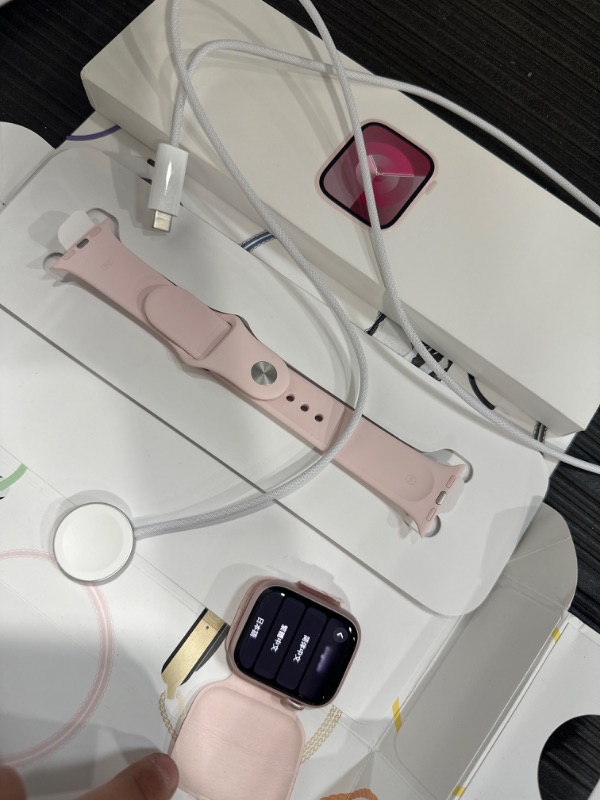 Photo 2 of **Read notes please** Buy Apple Watch Series 9 GPS, 41mm Pink Aluminum Case with Light Pink Sport Band - M/L