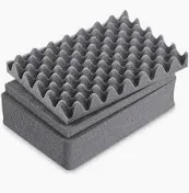 Photo 1 of 2 Pieces Pre Cubed Foam Tray Customizable Foam Insert Black Pluck Foam Insert for Interlocking Cases, 30 x 30 x 5 Cm/ 11.81 x 11.81 x 1.97 Inches