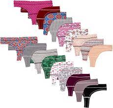 Photo 1 of Alyce Ives Intimates 18 Pack Women’s Cotton Thong Panties, Assorted Colors & Prints Medium Brights