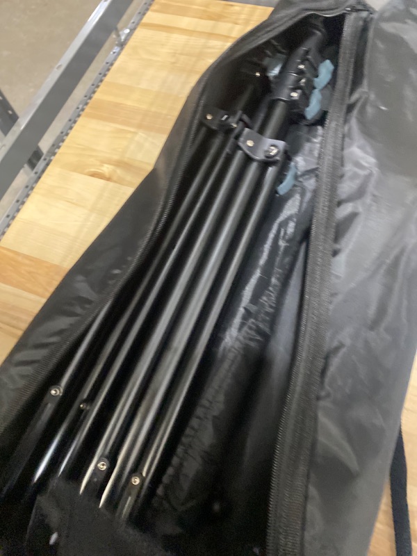 Photo 1 of Aureday Backdrop Stand, 10Ft Adjustable Photo Backdrop Stand Kit with 4 Crossbars, 6 Background Clamps, 2 Sandbags, and Carrying Bag for Parties/Wedding/Photography/Festival Decoration