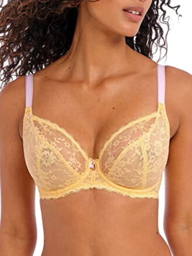 Photo 1 of Freya Women's Offbeat Underwire Plunge Bra, Lemon Fizz, 34C
