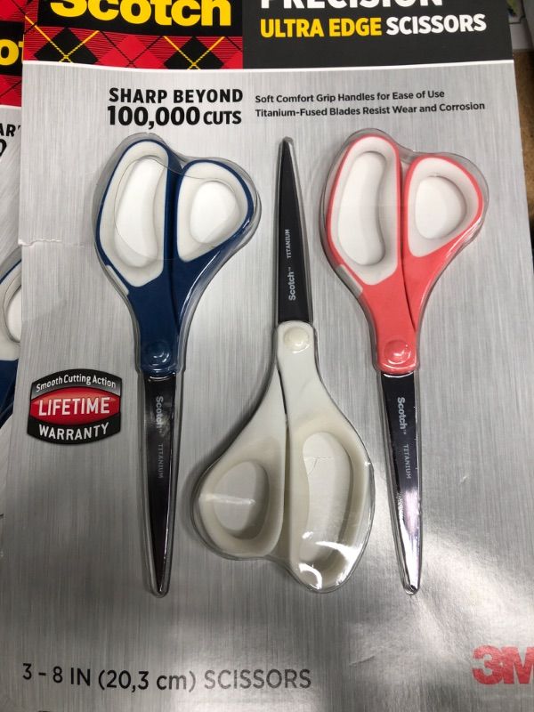 Photo 1 of 3M Scotch Precision Ultra Edge 8 Scissor 3-count
