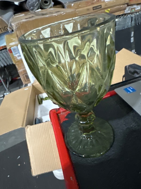 Photo 3 of SOUJOY Set of 6 Vintage Wine Glasses, 10oz Colored Goblet Glass with Stem