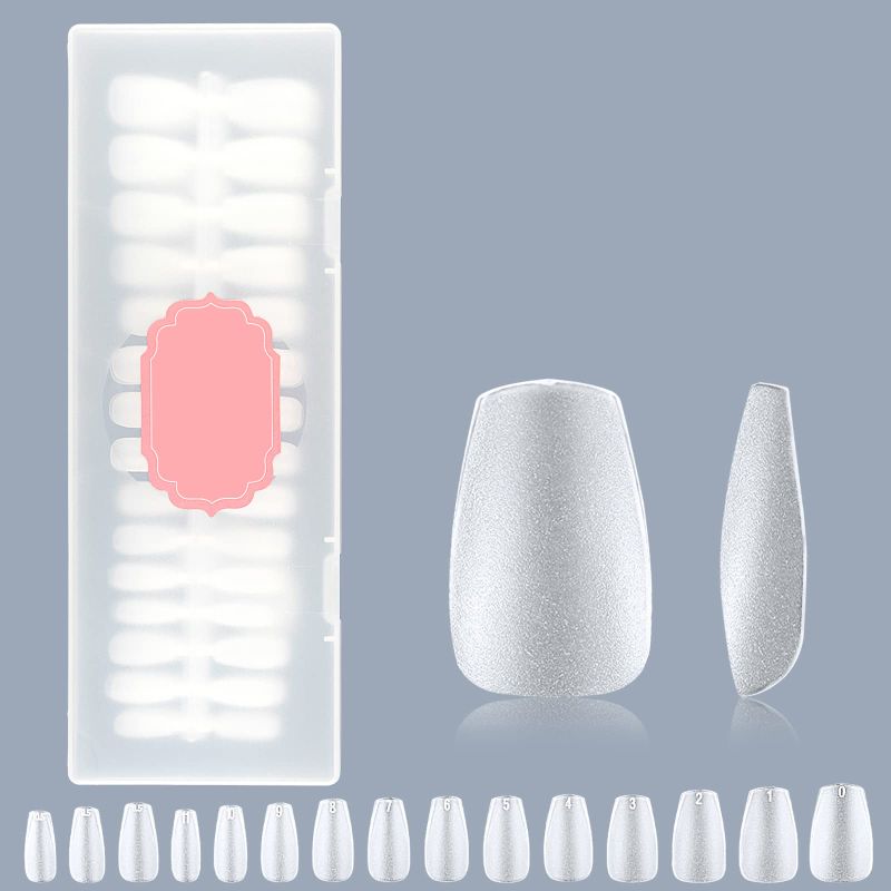 Photo 1 of 2 sets  Aooguel Short Coffin Gel Nail Tips 360pcs 15 Sizes Upgraded Matte Soft Press on Nails Base Tips Full Matte Short Coffin Nails Acrylic False Gelly Nail Tips for Nail Extension Nail Art Home DIY Salon 360pcs Short Coffin