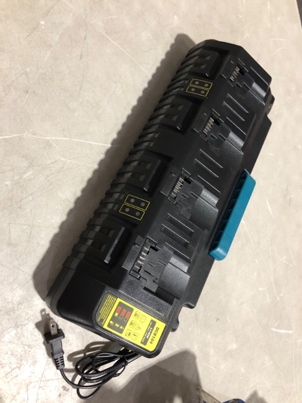 Photo 2 of 4-Port Battery Rapid Charger DCB104 for DEWALT 12V MAX, 20V MAX, and FLEXVOLT 20V/60V MAX Lithium ion Battery Charging Station (w/ 2 USB Ports) Four Port