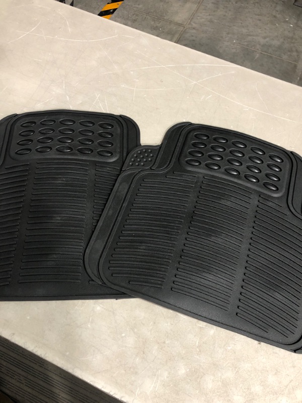 Photo 3 of BDK Heavy Duty 4pc Front & Rear Rubber Floor Mats for Car SUV Van & Truck - All Weather Protection Universal Fit Black