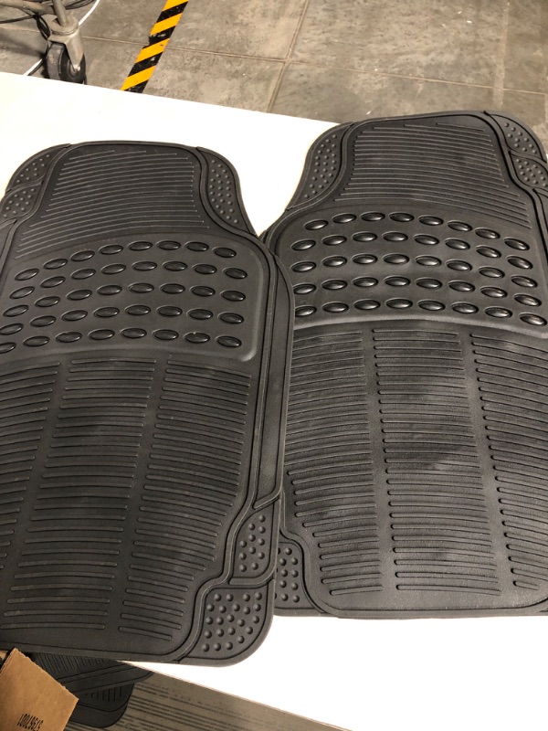 Photo 2 of BDK Heavy Duty 4pc Front & Rear Rubber Floor Mats for Car SUV Van & Truck - All Weather Protection Universal Fit Black