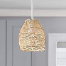 Photo 1 of 2-1/4 in. Fitter Small Natural Bamboo Dome Pendant Lamp Shade
