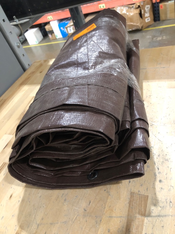 Photo 1 of 12 ft. x 16 ft. Brown/Silver Heavy Duty Tarp
