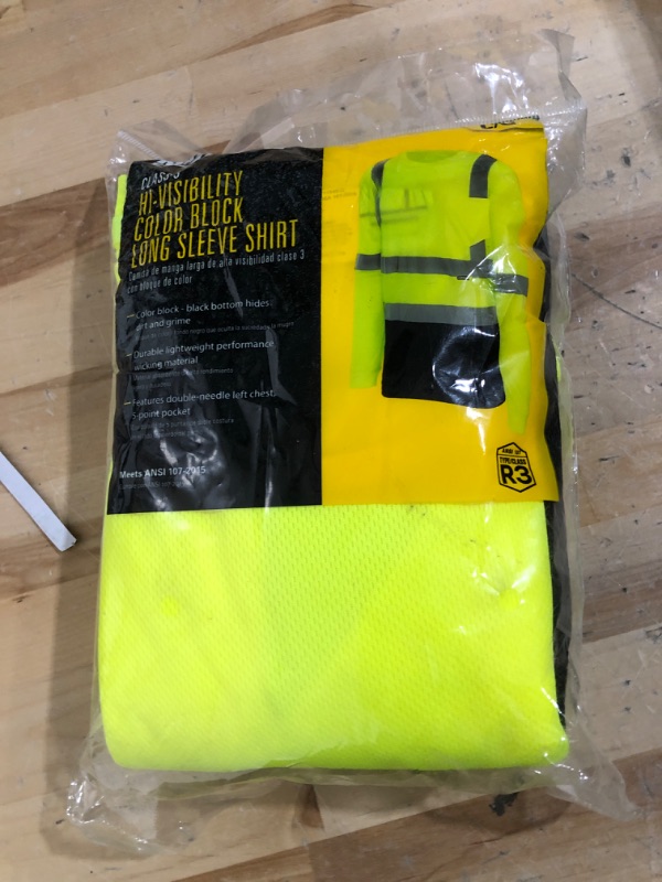 Photo 2 of Men's Large Hi-Vis Black Long-Sleeve Safety Shirt