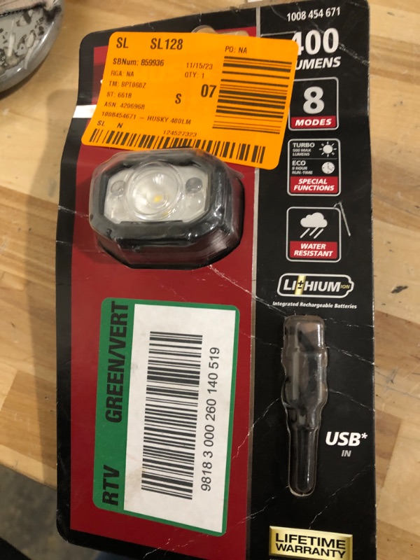 Photo 2 of 400 Lumens LED Micro Rechargeable Headlamp with Rechargeable Battery and USB-C Cord Included
