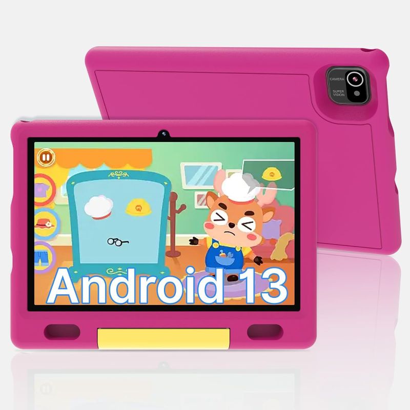 Photo 1 of ApoloSign Kids Tablet 10 inch, Android 13 Tablet for Kids, 2+32GB Storage, Pre-Installed Educational Apps with Ad-Free Contents and Parental Control, 5000mAh Battery, EVA Shockproof Case - Pink
