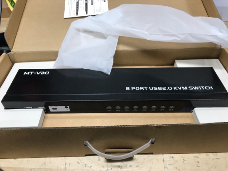 Photo 1 of 8 Port KVM Switch, 8 in 1 Out HDMI KVM Switch, for 8 PC Sharing 1 HD Monitor and 4 USB Devices, Support 4K@30Hz, with IR Remote and 8 HDMI Cables
