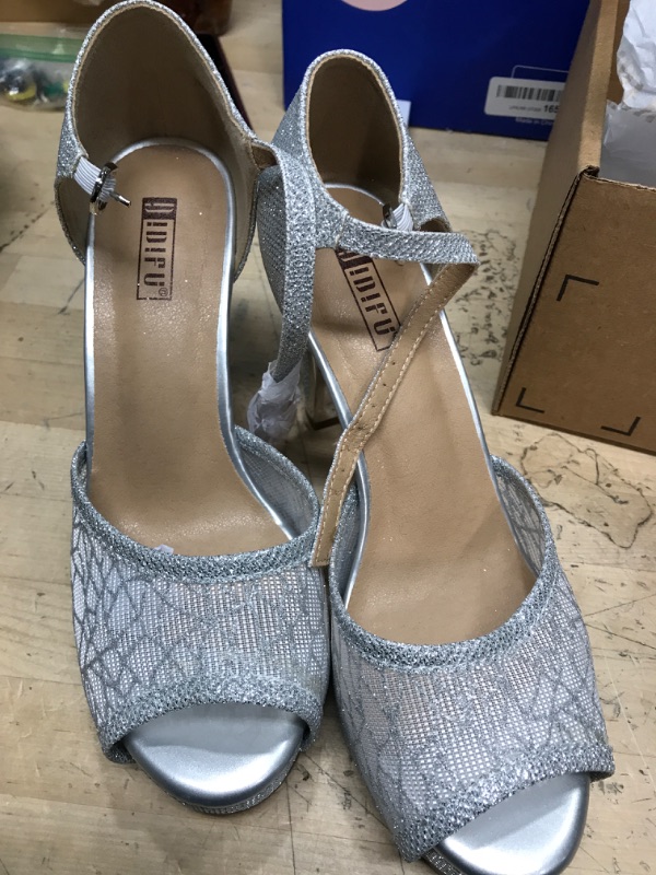 Photo 1 of IDIFU Women's IN4 Mary Platform Chunky High Heels Sandals Peep Toe Dress Wedding Bridal Shoes For Women Bride Bridesmaid SIZE 7.5
