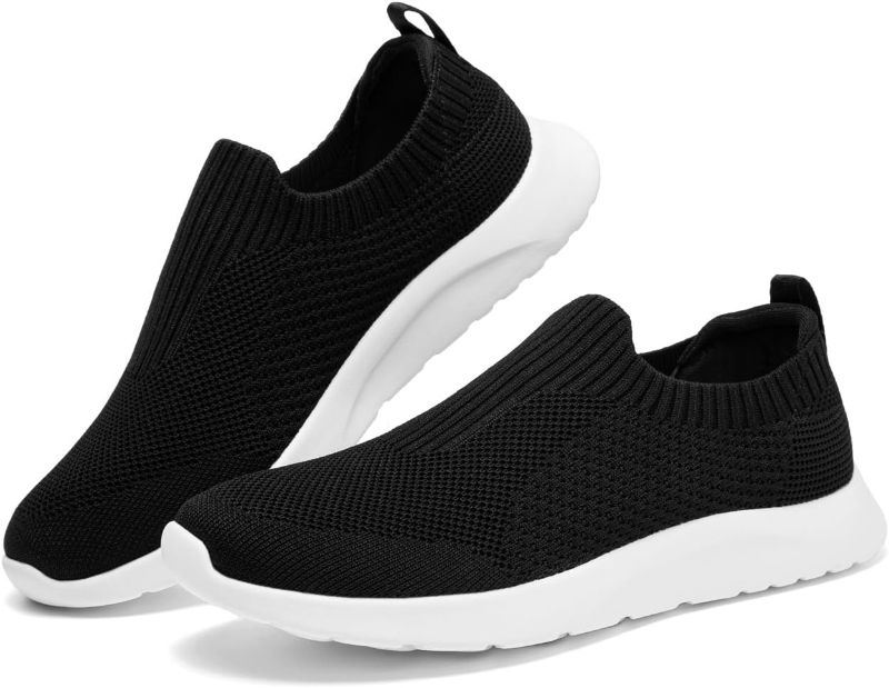 Photo 1 of  Women's Slip On Comfort Walking Shoes, Lightweight Stretch Knit Sneakers Breathable Athletic Tennis size8
