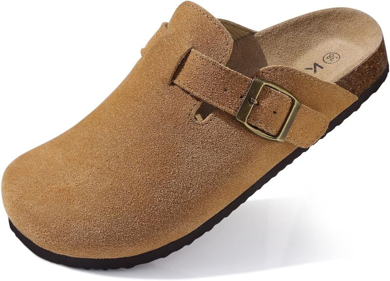 Photo 1 of KIDMI Women's Suede Clogs Leather Mules Cork Footbed Sandals Potato Shoes with Arch Support
SIZE 40