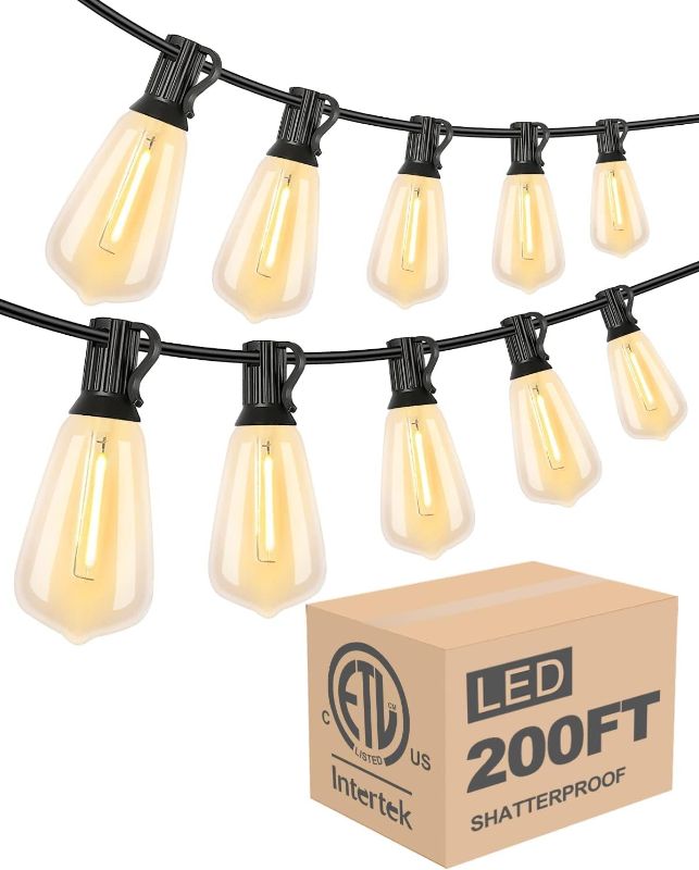 Photo 1 of 200FT (2x100FT) Globe Outdoor Lights String