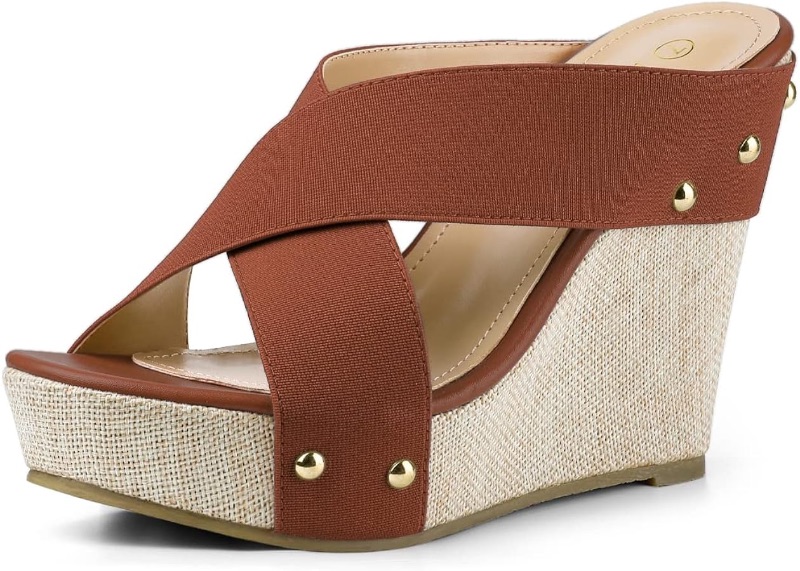 Photo 1 of Allegra K Women's Platform Slide Wedge Sandals 7.5