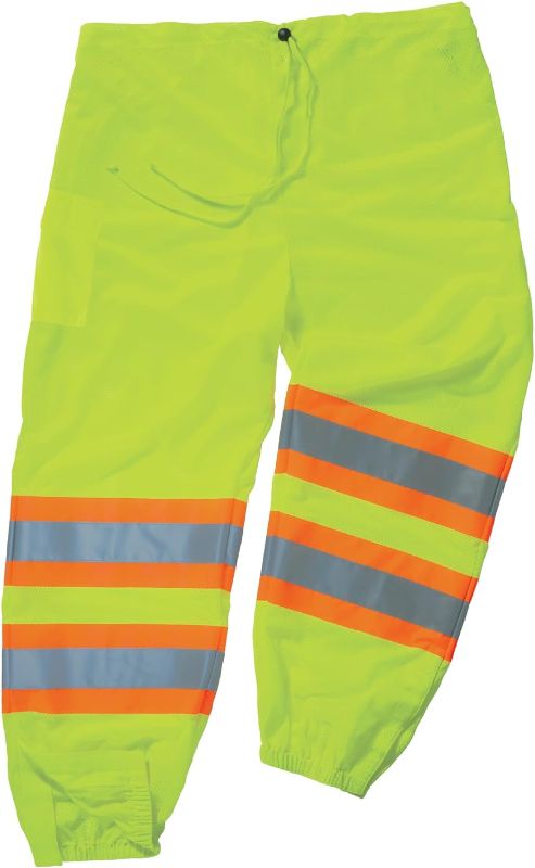 Photo 1 of Ergodyne unisex adult Two-tone Class E Two Tone Pants, Lime, Small-Medium US
