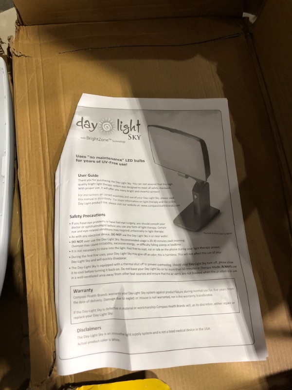 Photo 3 of *NON FUNCTIONAL* FOR PARTS ONLY*
Carex Day-Light Sky Bright Light Therapy Lamp - 10,000 LUX - Sun Lamp to Combat Winter Blues and to Increase Your Energy, White