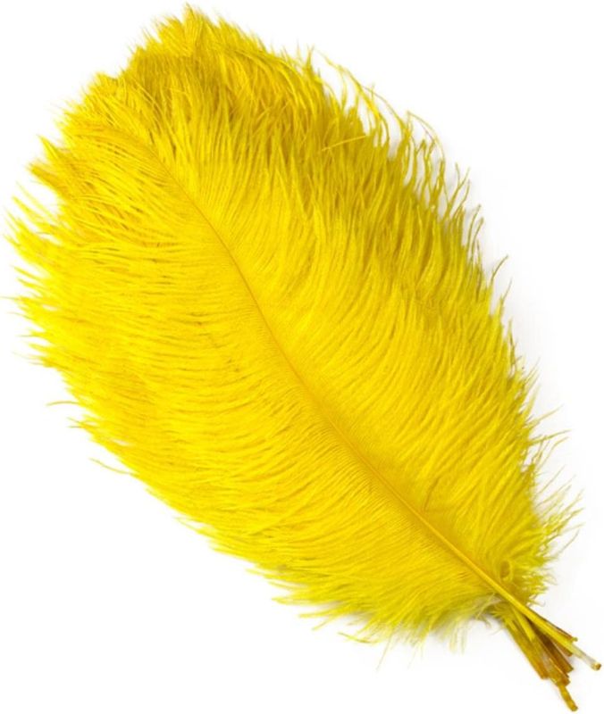 Photo 1 of 10PCS Colorful Natural Ostrich Feathers 20-50 CM/8-20 inch for Handicraft Accessories Wedding Table Centerpiece Decoration Pluma-34 Yellow,25-30cm 10-12inch
