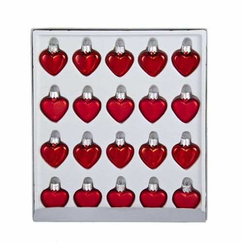 Photo 1 of 20-Piece Mini Red Heart Petite Treasures Glass Ornaments Collection
