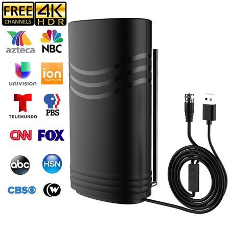 Photo 1 of 2023 TV Antenna 60-80 Miles Long Range with Built-in Amplifier 16.5ft Long Coax Cable Digital HDTV Antenna Support All Television for Free Local Chan
