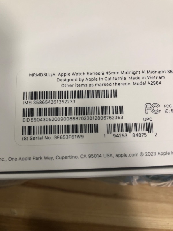 Photo 4 of ***FACTORY SEALED**** Apple Watch Series 9 [GPS + Cellular 45mm] Smartwatch with Midnight Aluminum Case with Midnight Sport Band M/L with AppleCare+ (2 Years) Midnight Aluminum Case with Midnight Sport Band 45mm M/L - fits 160–210mm wrists With AppleCare+