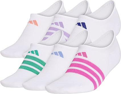 Photo 1 of adidas Women's Superlite Super No Show Socks (6-pair) White/Lucid Fuchsia Pink/Blue Fusion Medium