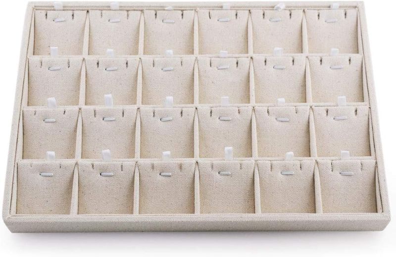 Photo 1 of 24 Grids Insert Jewelry Tray Pendant Earrings Storage Trays Showcase Display Organizer