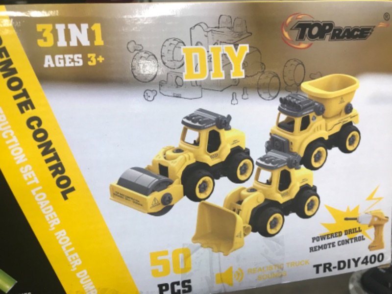 Photo 1 of Construction Toys ?Building Take Apart Toys with Electric Drill ?Converts to Remote Control Car?3 in 1 Take Apart Vehicles for Toddlers and Boys 3,4,5,6,7 Years Old ?Truck Toys as Construction Set