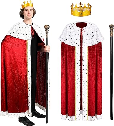 Photo 1 of **only the cape** Spooktacular Creations King Costume Set for Kids, Adult, Medieval Royal Lord Farquaad Costume King Cape, Crown, Scepter for Halloween Costume Set, Dress-Ups