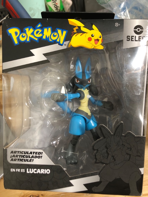 Photo 2 of Pokémon 6" Lucario Super Articulated Figure Toy with Display Stand - Officially Licensed - Add to Your Collection - Gift for Kids, Boys, Girls & Adults - Ages 8+