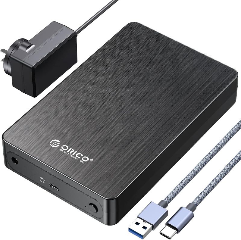 Photo 1 of ORICO 3.5''Hard Drive Enclosure USB C 3.1 to SATA 6Gbps for 2.5/3.5 SSD HDD Computer External Hard Drive Enclosure Up to 18TB with UASP Tool-free-HM35C3
