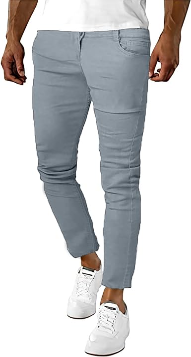 Photo 1 of MorwenVeo Mens Skinny Stretch Casual Pants Slim Fit Dress Pants Basic Solid Color Sweatpants xxxl