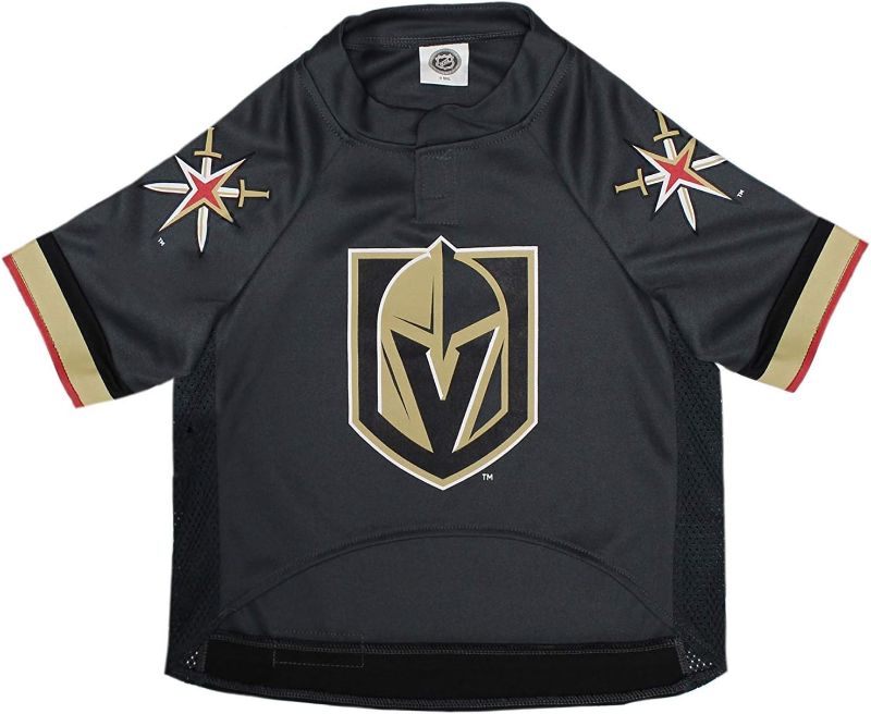 Photo 1 of Pets First NHL Las Vegas Golden Knights Jersey for Dogs & Cats, X-Large. - Let Your Pet Be A Real NHL Fan!
