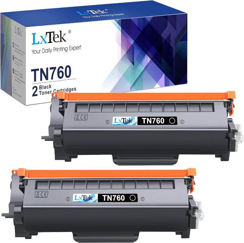 Photo 1 of LxTek Compatible Toner Cartridge Replacement for Brother TN760 TN 760 TN730 TN 730 to Compatible with MFC-L2710DW HL-L2350DW HL-L2370DWXL MFC-L2750DW HL-L2395DW MFC-L2690DW Tray (Black, 2 Pack)
