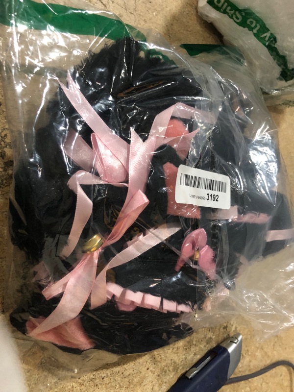 Photo 1 of Black & Pink Kitty Ear Faux Fur Headbands, Pink Bow & Gold Bell Multipack 