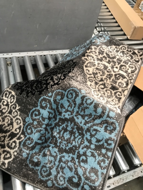 Photo 1 of 2 carpets size 60x902-3" color grey/blue 