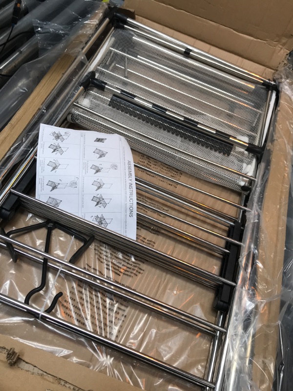 Photo 1 of APEXCHASER Clothes Drying Rack, Foldable 2-Level Drying Racks with High Hanger, Metal Laundry Stand with Height-Adjustable Gullwingss