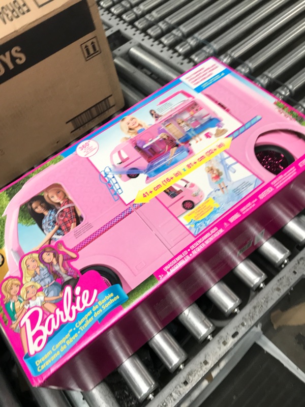 Photo 2 of Barbie Camper Playset With Barbie Accessories, Pool And Furniture, Rolling Vehicle With Campsite Transformation??? [Amazon Exclusive]