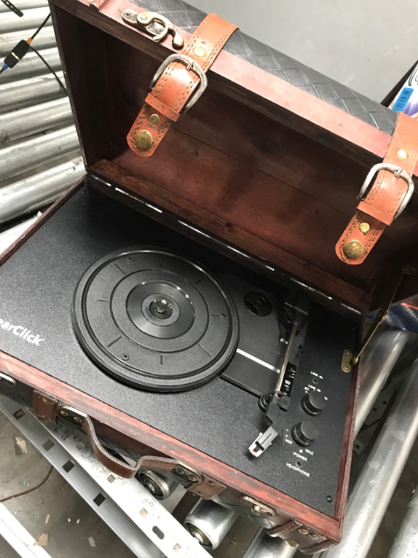 Photo 3 of ClearClick Vintage Suitcase Turntable with Bluetooth & USB - Classic Wooden Retro Style