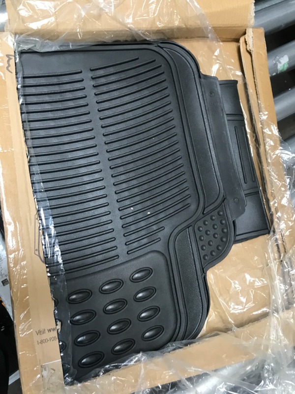 Photo 2 of FH Group F11306BLACKREAR Universal Fit Trimmable Non-Slip Vinyl Black Automotive Floor Mats fits most Cars, SUVs, and Trucks - Rear Set Black - Rear