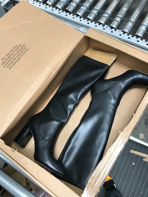 Photo 1 of Long black leather boots size 9.5