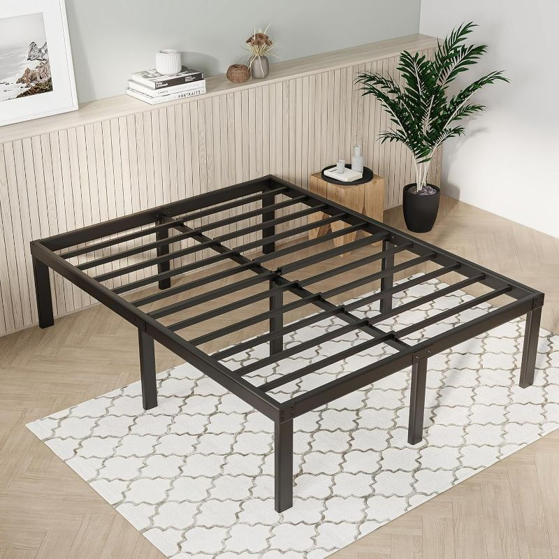 Photo 1 of (RAED FULL POST) Novilla Queen Bed Frame, 14 Inch Metal Platform Bed Frame Queen Size with Storage Space Under Bed, Heavy Duty Steel Slat Support, Easy Assembly, No Box Spring Needed
