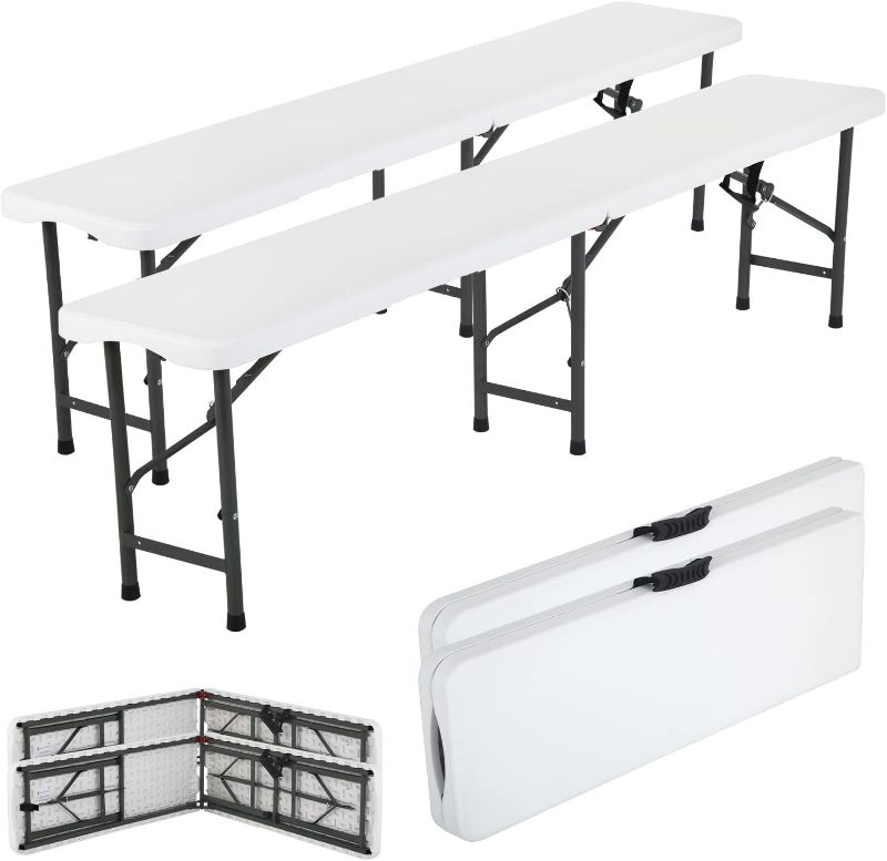 Photo 1 of 2PC 6FT Folding Bench