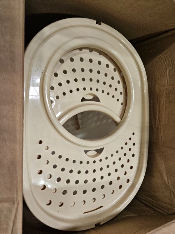 Photo 1 of (2PK) IRIS USA Oval Top Entry Cat Litter Box with Scoop, Kitty Litter Tray with Litter Catching Lid Less Tracking Dog Proof and Privacy Large, White/Beige Oval - White