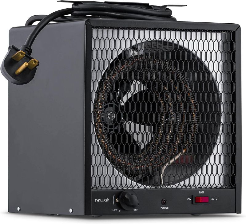 Photo 1 of 240V Electric Garage Heater, MODEL#G56 NewAir Portable Heater (240V) Portable Electric Garage Heater Heats Up to 600 sq. ft. with 6-Foot Cord Wrap and Carrying Handle | 5600 Watt Portable Electric Shop Heater for Garage and Work Shop
