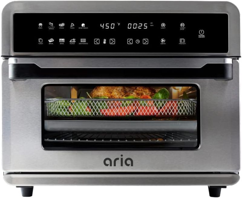 Photo 1 of 
Aria 30 Qt. Touchscreen Toaster Oven with Recipe Book, Brushed Stainless Steel
